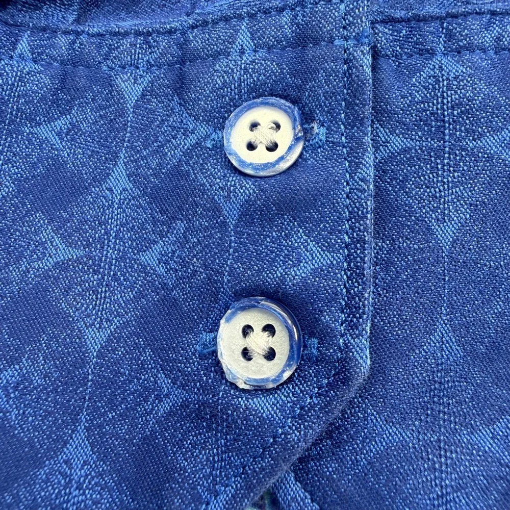 Robert Graham Shirt Men's 4XL Blue Geometric Classic Fit Flip Cuff Button Up